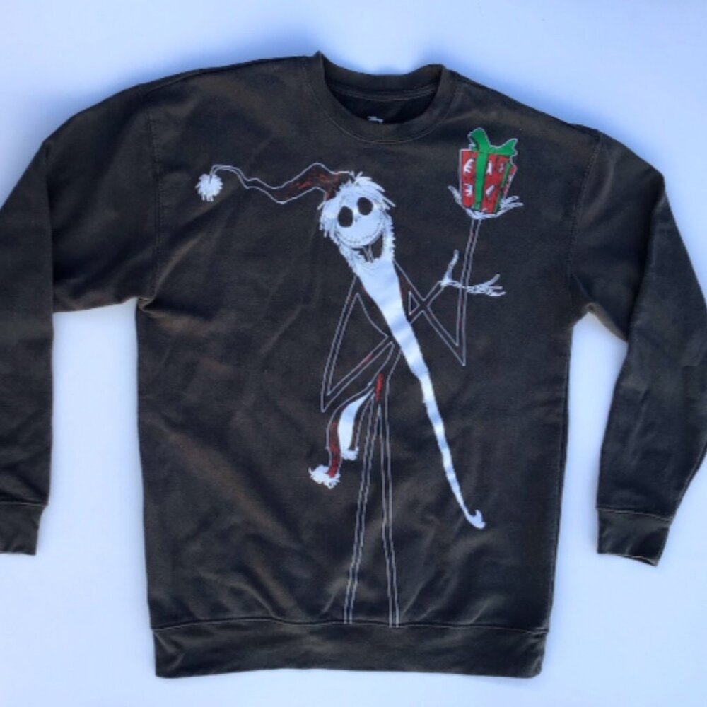 Disney Nightmare Before Christmas Tim Burton Holiday Crewneck Sweatshirt Size M